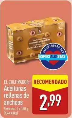 ALDI El cultivador - aceitunas rellenas de anchoas oferta