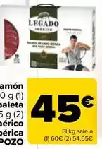 Carrefour Legado elpozo - maletín de jamón o paleta de cebo ibérico 50% raza ibérica oferta