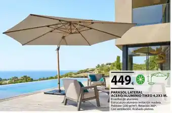 CMB Bricolage Parasol lateral acero/alumino tikeo oferta