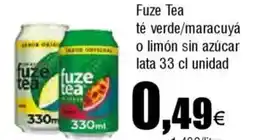FROIZ FUZE TEA té verde/maracuyá o limón sin azúcar oferta