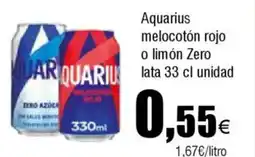 FROIZ AQUARIUS melocotón rojo o limón Zero oferta