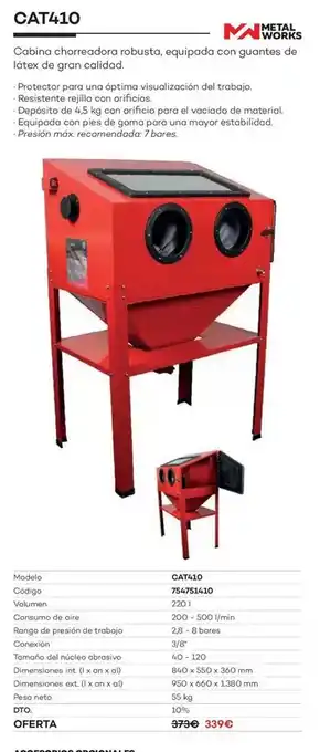 Ferri Cat410/ cabina chorreadora robusta oferta