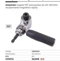 Ferri Adaptador angular 90 para ountas de 1/4 oferta