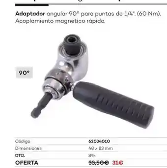 Ferri Adaptador angular 90 para ountas de 1/4 oferta