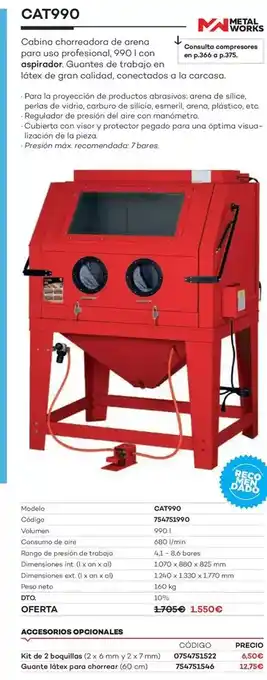 Ferri Cat990 cabina chorreadora de arena para uso profesional oferta