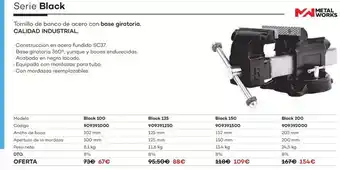 Ferri Serie black/ tornillo de banco de acero con base giratoria oferta