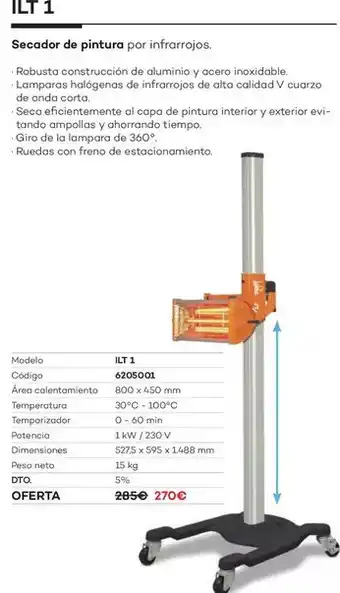 Ferri Ilt 1/ secador de pintura por infrarrojos oferta