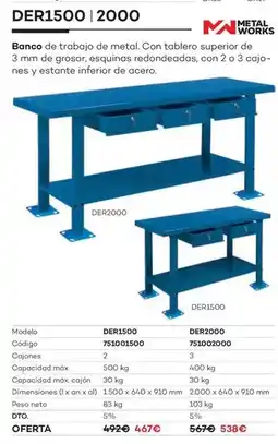 Ferri Banco de trabajo de metal oferta