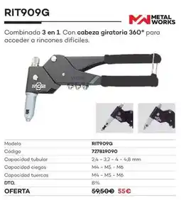 Ferri Rit909g combinada 3 en 1. con cabeza giratoria 360° para acceder a rincones difíciles oferta