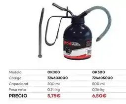 Ferri Aceitera de laton con deposito metalico y tubo flexible oferta