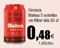 FROIZ MAHOU Cerveza 5 estrellas sin filtrar oferta