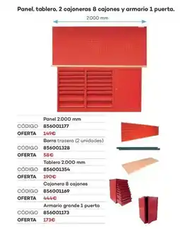 Ferri Panel, tablero, 2 cajoneras 8 cajones y armario 1 puerta oferta