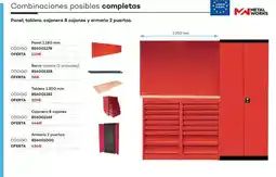 Ferri Panel tablero, cajonera 8 cajones y armarios 2 puertas oferta