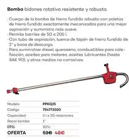 Ferri Bomba bidones rotativa resistente y robusta oferta