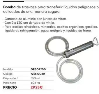 Ferri Bomba de travase para transferir liquidos peligrosos o delicados de una manera segura oferta