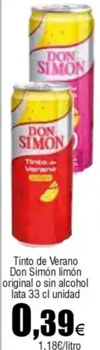 FROIZ DON SIMON Tinto de Verano limón original o sin alcohol oferta