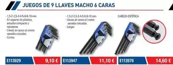 Ferri Juegos de llaves macho 6 caras oferta