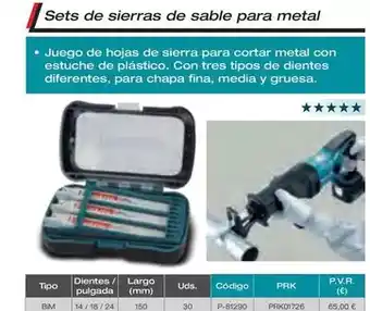 Ferri Sets de sierras de sable para metal oferta