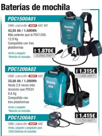 Ferri Makita - bateria de mochila oferta