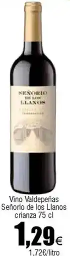FROIZ Vino Valdepeñas Señorío de los Llanos crianza oferta