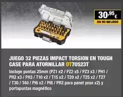 Ferri Dewalt - juego 32 piezas impact torsion en tough case para atornillar oferta