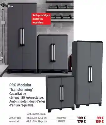 Bauhaus Pro modular transforming armario bajo oferta