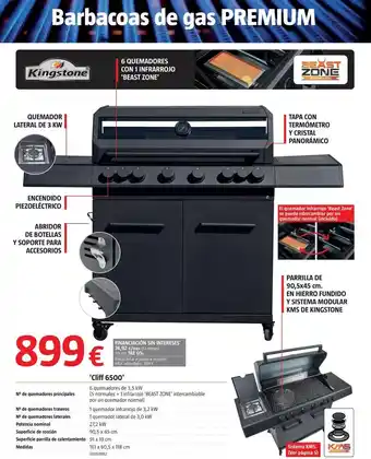 Bauhaus Kingstone - barbacoa de gas 'cliff 6500' oferta