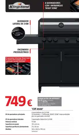 Bauhaus Kingstone - barbacoa gas 'cliff 4500' oferta