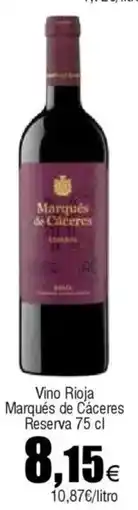 FROIZ Vino Rioja Marqués de Cáceres Reserva oferta