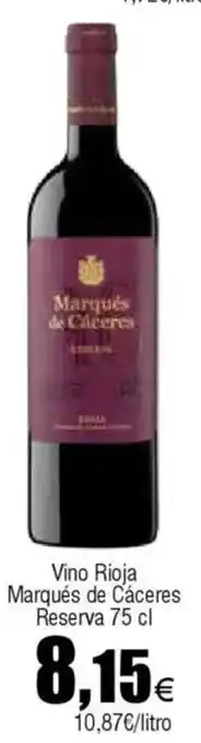 FROIZ Vino Rioja Marqués de Cáceres Reserva oferta
