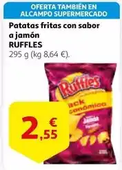 Alcampo Ruffles - patatas fritas con sabor a jamon oferta