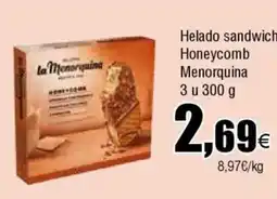FROIZ Helado sandwich Honeycomb Menorquina oferta
