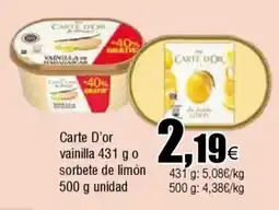 FROIZ CARFE D'OR vainilla 431 g o sorbete de limón oferta