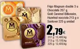 FROIZ MAGNUM Frigo double 3 u Chocolate Gold Caramel Billionaire, Hazelnut nocciola o Sunlover oferta