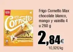 FROIZ FRIGO Cornetto Max chocolate blanco, mango y vainilla 4 u oferta