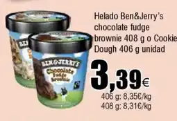 FROIZ BEn & JERRY'S Helado chocolate fudge brownie o Cookie Dough oferta