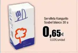 FROIZ Servilleta Kangurito Soabel blanco 30 u oferta