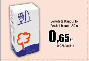 FROIZ Servilleta Kangurito Soabel blanco 30 u oferta