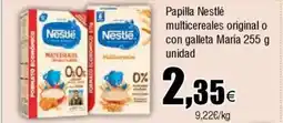FROIZ Papilla Nestlé multicereales original o con galleta María oferta