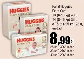 FROIZ HUGGIES Pañal Extra Care oferta