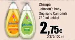 FROIZ JOHNSON'S Champú baby Original o Camomila oferta