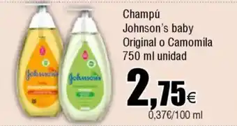 FROIZ JOHNSON'S Champú baby Original o Camomila oferta