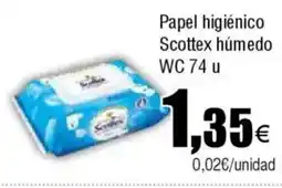 FROIZ Papel higiénico Scottex húmedo WC 74 u oferta