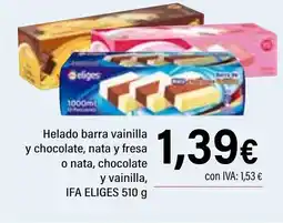 Cash Ifa IFA ELIGES Helado barra vainilla y chocolate, nata y fresa o nata, chocolate y vainilla, oferta