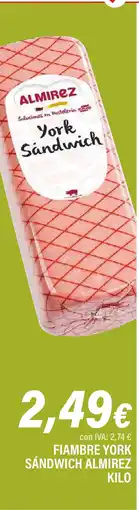 Cash Ifa ALMIREZ Fiambre york sandwich oferta