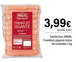 Cash Ifa ARGAL Salchichas Frankfurt gigante bolsa oferta