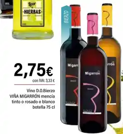 Cash Ifa VIÑA MIGARRÓN Vino D.O.Bierzo mencía tinto o rosado o blanco oferta