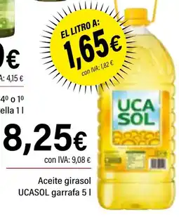 Cash Ifa UCASOL Aceite girasol garrafa oferta