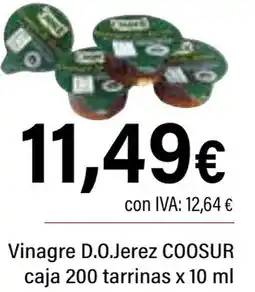 Cash Ifa COOSUR Vinagre D.O.Jerez caja 200 tarrinas oferta