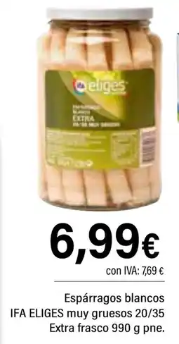Cash Ifa IFA ELIGES Espárragos blancos muy gruesos 20/35 Extra frasco oferta